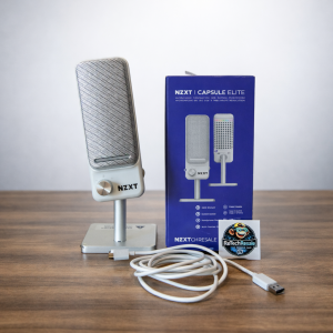 NZXT - Capsule Elite Premium Wired Cardioid Condenser Microphone with Multi-Position Design - White
